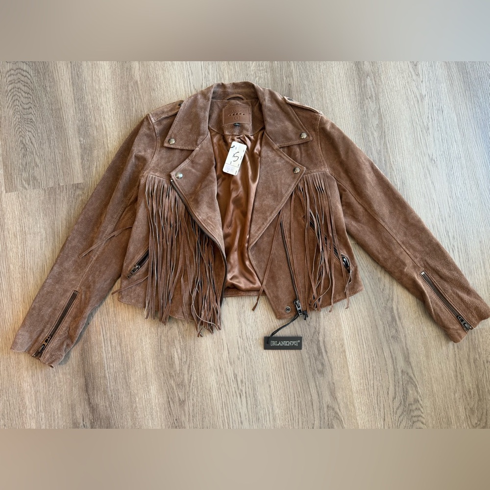 Blank NYC - NWT Brown Fringe Jacket Size Small